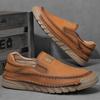 38-46 Men's Handmade Leather Shoes Casual Loafers Slip On Leather Flats Outdoor Walking Shoes