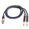 Y-образный разветвитель XLR (мама) на два 1/4 дюйма, Кабель-адаптер XLR (мама) на два монофонических штекера 6.35 мм TS, Преобразователь аудиосигнала для микрофона