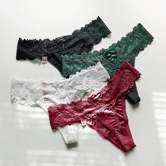 See-through T-back Breathable One Size Lace Design Thong