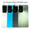 Задняя стеклянная крышка с объективом F4 для Xiaomi Poco F4, сменная задняя дверь, жесткий аккумулятор, задняя крышка корпуса с клеем