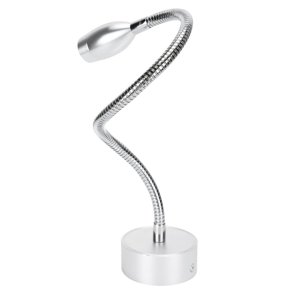 Aluminum Alloy LED Work Wall Light Flexible Gooseneck Table Wall Light (Wiring 110‑240V) Silver 6000K