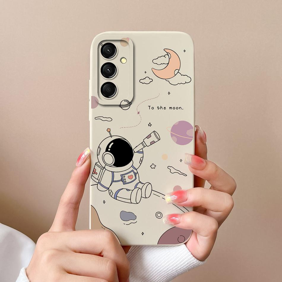 Case For Samsung M35 5G Colorful Flower Bumper For Galaxy M35 Soft Liquid Silicone Camera Protection Anti Choc Phone Back Cover