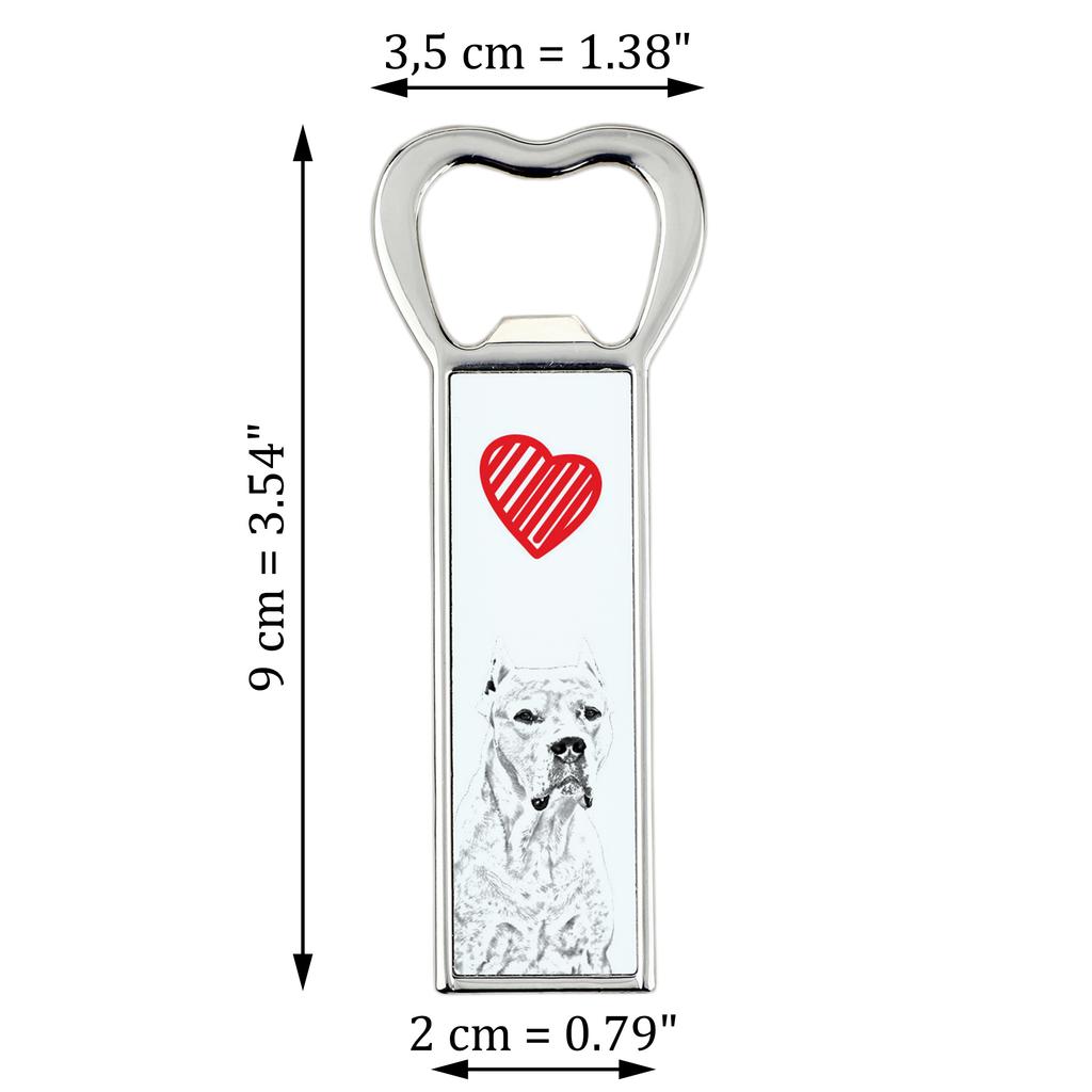 Dogo Argentino – Bottle opener with a dog, personalized fridge opener | Art-Dog