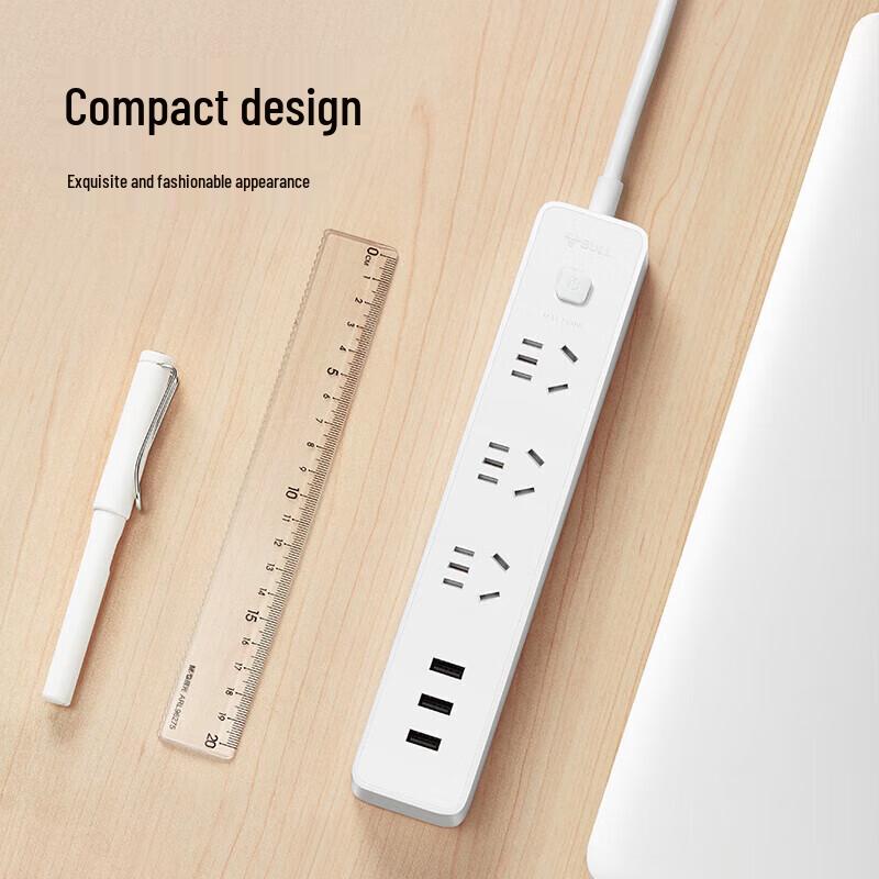 BULL GN-B403U USB Power Strip (3 AC Outlets, 3 USB-A Ports) CN plug (adapter included)