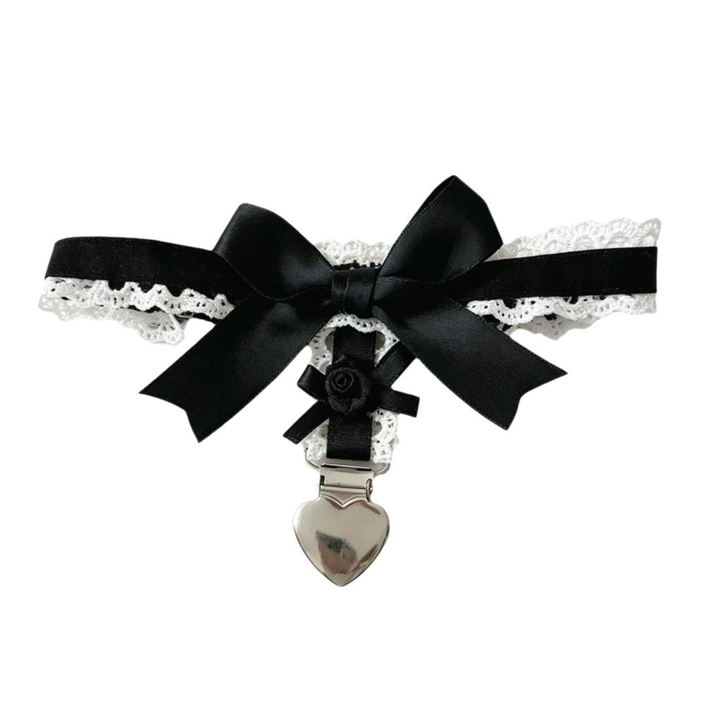 Rose Heart Thigh Jewelry Black Bow Garter Belt Gothic Leg Garter For Girl