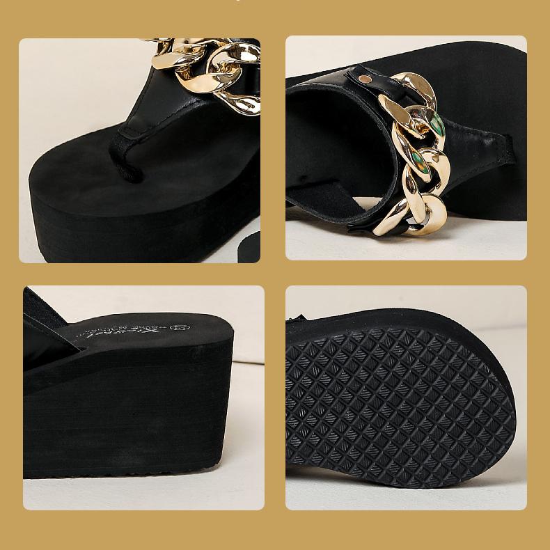 Шлепанцы на высоком каблуке с узором «елочка», модные женские пляжные тапочки на толстой подошве с наклонным каблуком и защипнутыми ногами