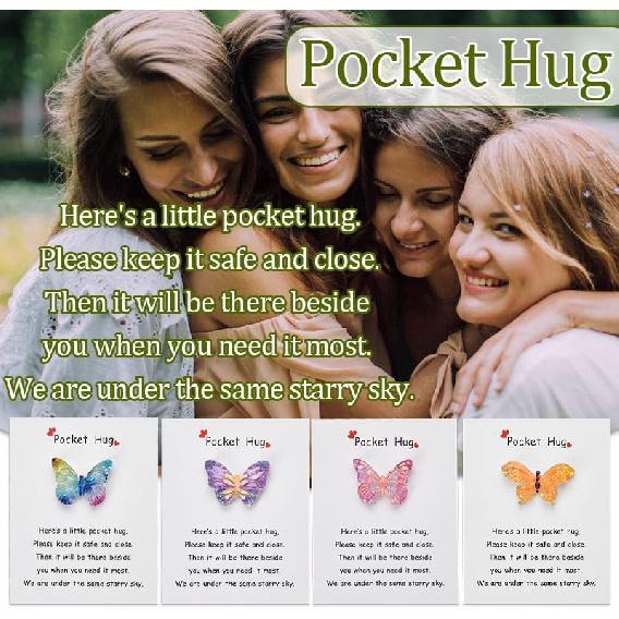 Sisadodo Butterfly Pocket Hug Token for Friends Encouragement pirational Gifts for Daughter Son Birthday Gifts for Grandson Granddaughter Mom Dad
