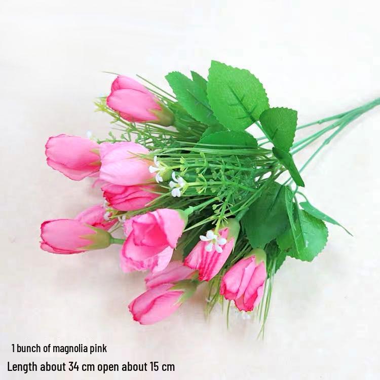Silk Fake Flower Bouquet for Living Room or Dining Table Decor - Plastic Dried Flower Bonsai Ornaments