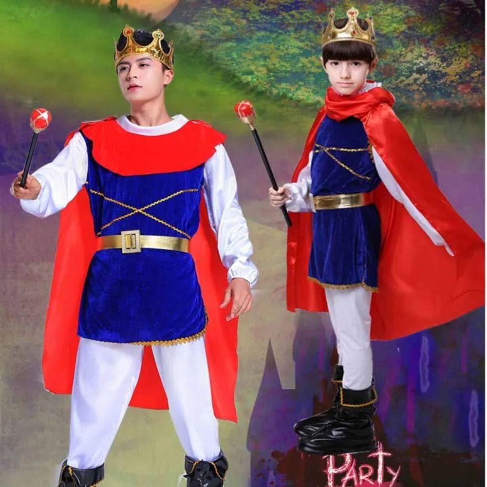 Пушистый Принц Косплей Платье Костюм Ролевая Игра Ребенок Корона Трость Вечеринка Костюм Подарки