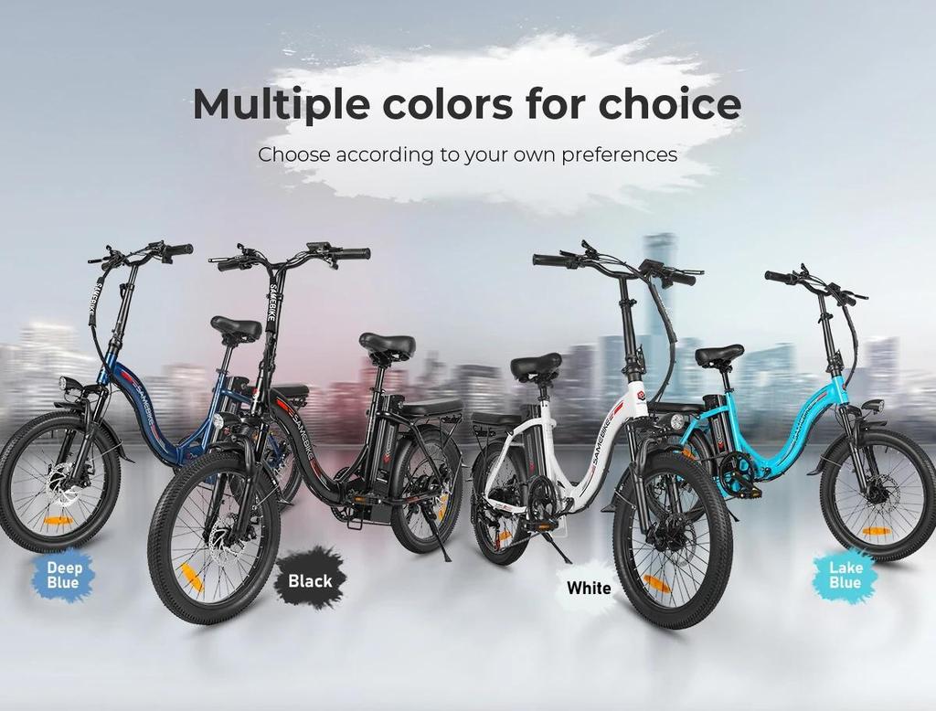 Samebike 2026 model CY20 Folding Electric Bicycle 36V 12Ah Removable Battery 20" Outdoor Fat E-bike for Adults.