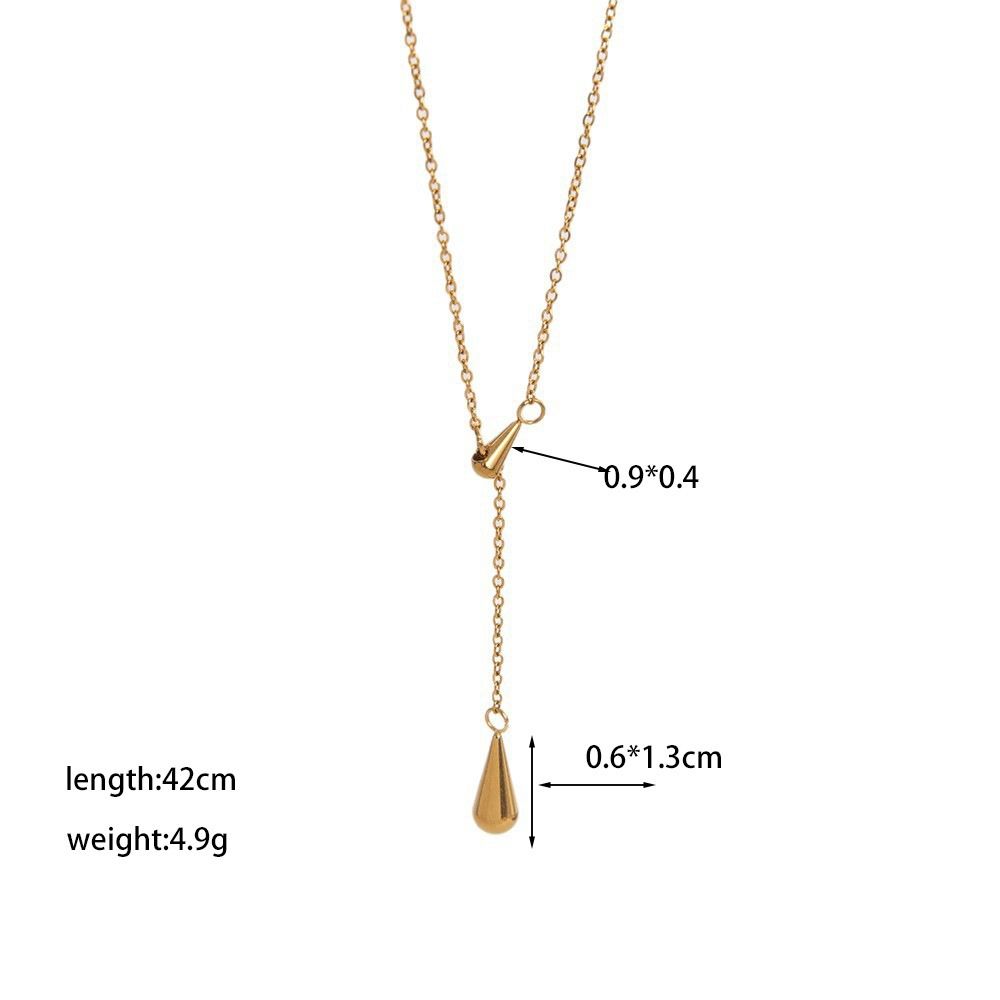 Adjustable Water Drop Tassel Necklace Y-shaped Collarbone Chain Metal Necklace  Jewelry Gifts
