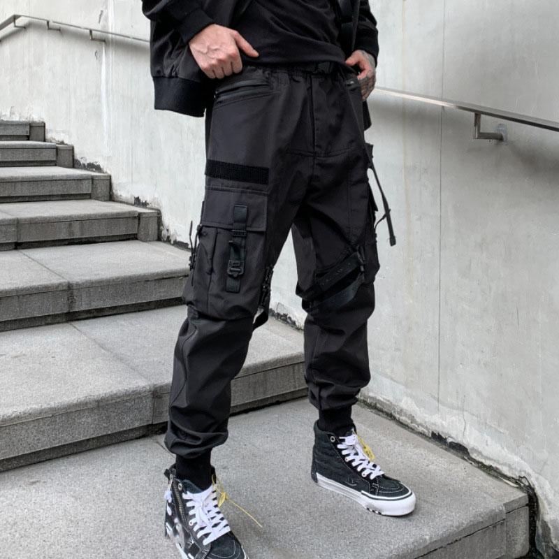 Модные мужские брюки-карго с множеством карманов Y2K Outdoor Techwear Брюки до щиколотки Панк-стиль Повседневные Брюки-парашютисты Pantalones Большого размера