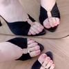 Ins summer pointed high heels elegant year open-toe sandals metal buckle style sexy