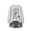 Womens Casual Printed Pullover Sweatshirt - Fashionable All-match Long Sleeve Top