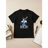 European sizes [Baseball Cartoon T-Shirt] Blue Jay Baseball Cartoon Print T-Shirt - Boys And Girls Sports Casual Short-Sleeved Top