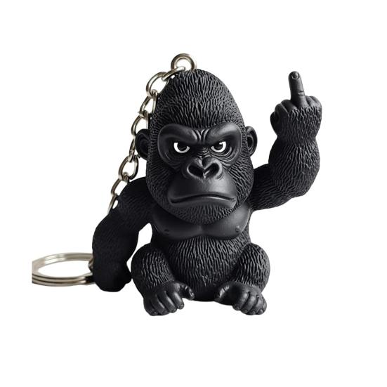 Брелок для ключей в виде животного - средний палец, волк, корова, свинья, тигр, слон, радостный юмор, держатель для ключей, аксессуары для сумки