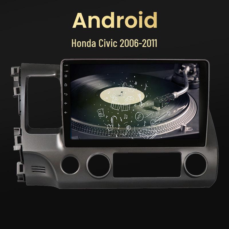 10.1-inch Android GPS Navigation Radio with Wireless CarPlay for Honda Civic 2006-2011, 2GB+32GB.