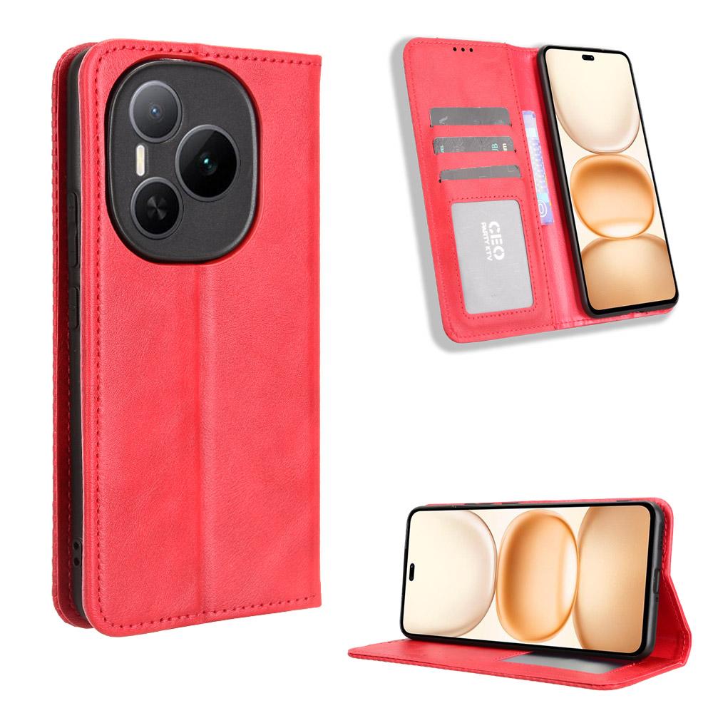 For Honor Power 5G Leather Case Wallet Stand Retro Texture Phone Cover