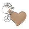 Genuine Key Ring Heart Smooth Leather Beige [Mercedes-Benz Collection]
