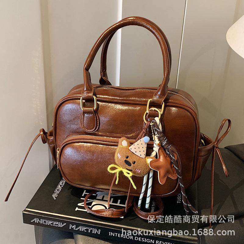 Премиальный рюкзак из жирной кожи в стиле ретро для женщин, новая мода 2025, универсальная сумка для работы, многоцелевая сумка