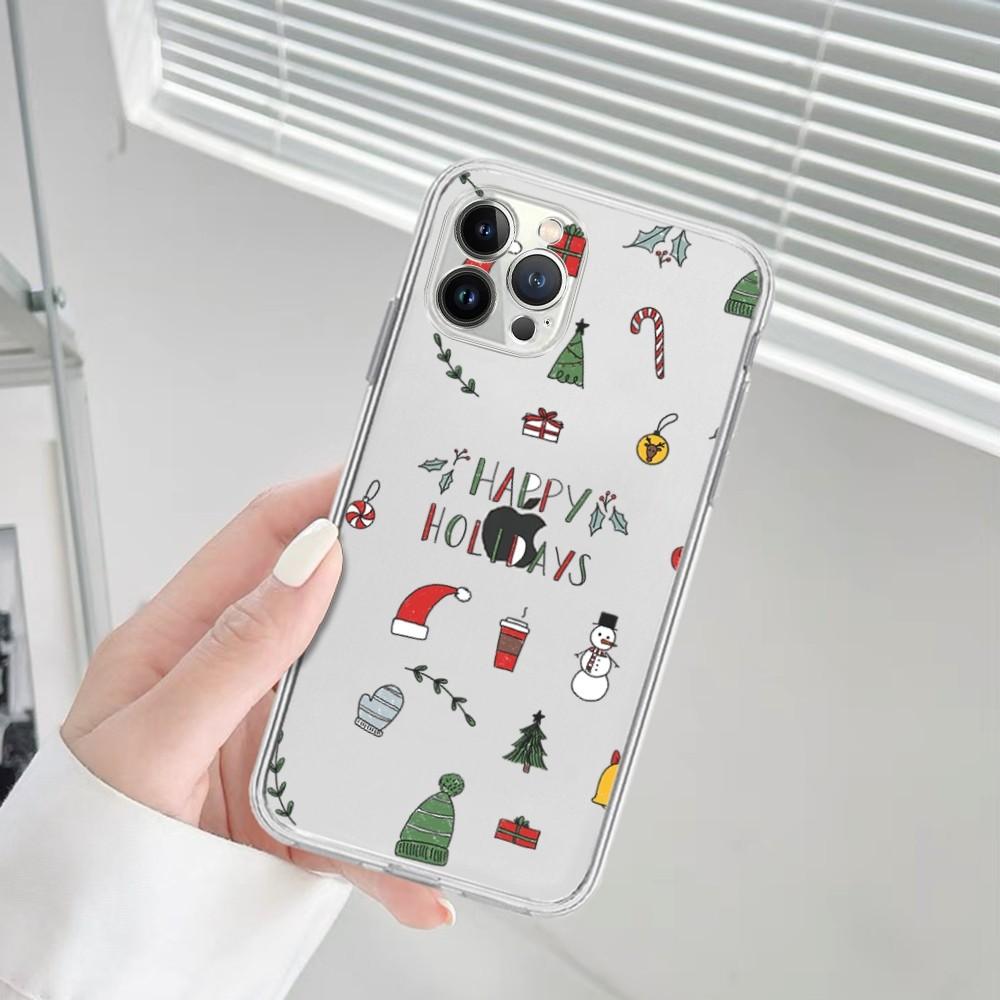Рождественский коврик для мыши для iPhone 16 15 14 13 12 Mini 11 Pro XS Max X XR SE 6 7 8 Plus Мягкая силиконовая крышка