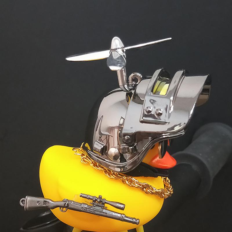Motor Accessories Yellow Duck with Helmet for Bike Without Lights Auto Car Accessories Duck In The Car Car Interior Decoration