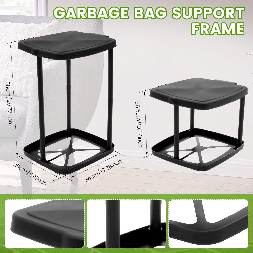Foldable Garbage Bag Auxiliary Rack with Lid Trash Can Holder Retractable Rubbish Bin Stand  Home