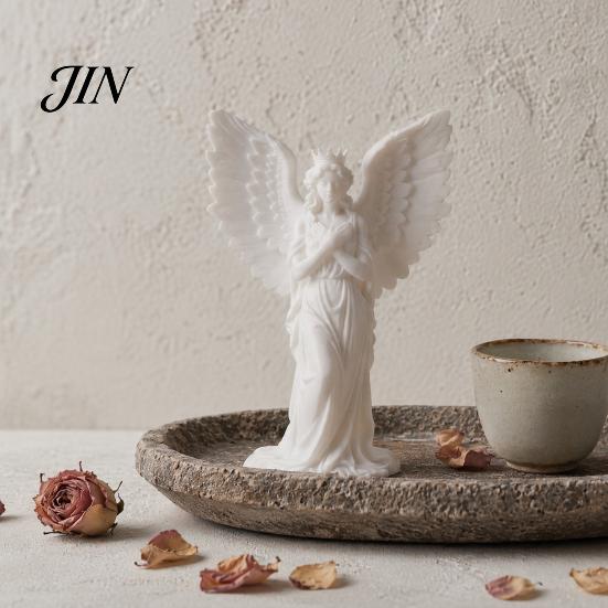 Vintage Angel Statue 3D Printed Crown Figurine, Guardian Angle Statue, Artistic Winged Women Sculpture for Home Tabletop Decoration Deskstop Ornament