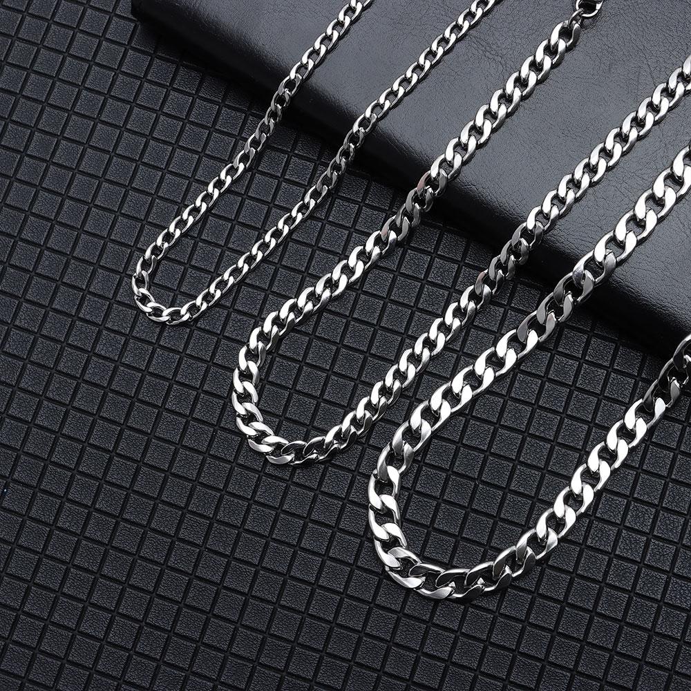 5/7/9/ММ Модный Чокер Крутой Тяжелый Звено Металлический Воротник Кубинская Цепь Ожерелье из Нержавеющей Стали