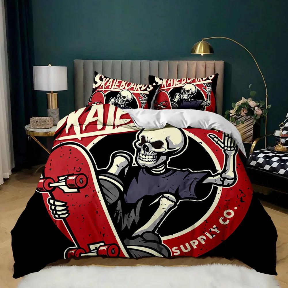 Пододеяльник с изображением скейтборда из мультфильма «Волк» для детей, хип-хоп, скейтборд, спорт, королева, король, милый дикий зверь, полиэстер, пододеяльник