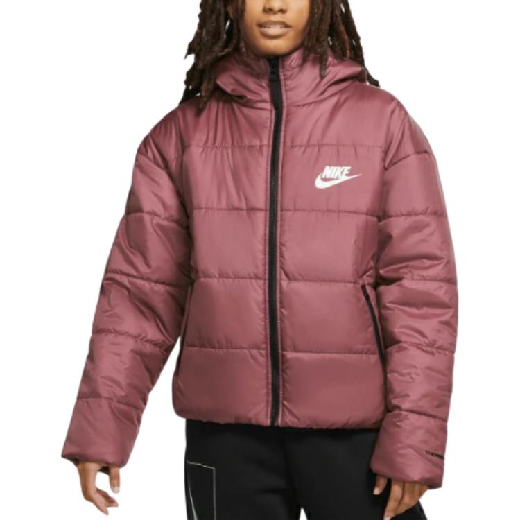 Nike Женская куртка с капюшоном на молнии с длинным рукавом с принтом логотипа DJ6996-667