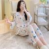New artificial cotton summer and autumn cotton and silk loungewear thin women's spring summer Korean version cotton silk loose plus size set