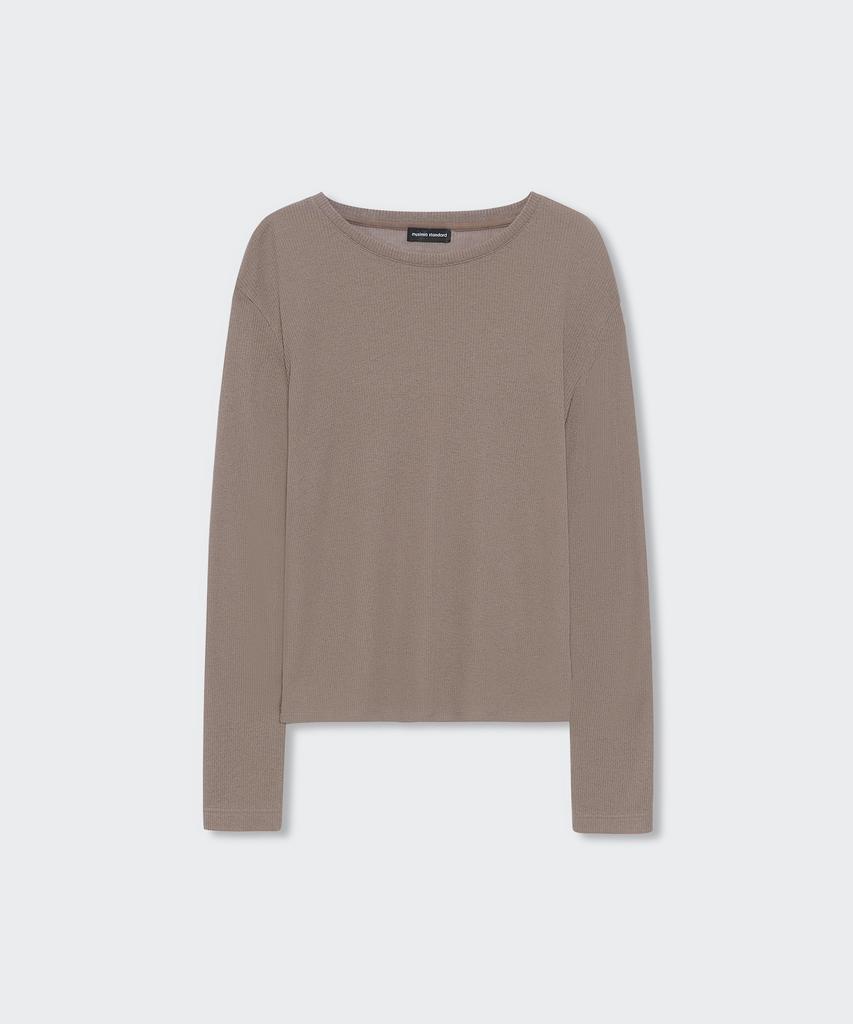 MUSINSA STANDARD WOMAN Women'S Linen-Like Long-Sleeve Knit T-Shirt [Taupe]