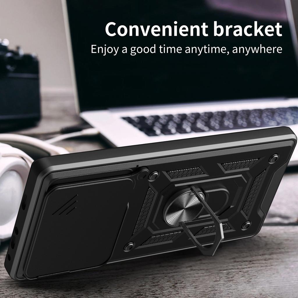 Чехол для OnePlus 13 со шторкой для камеры, из ПК+ТПУ, с подставкой, чехол для телефона