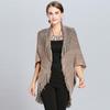New Fashionable Fur Collar Thickened Warm Shawl Large Size Loose Knitted Cardigan Jacket Female