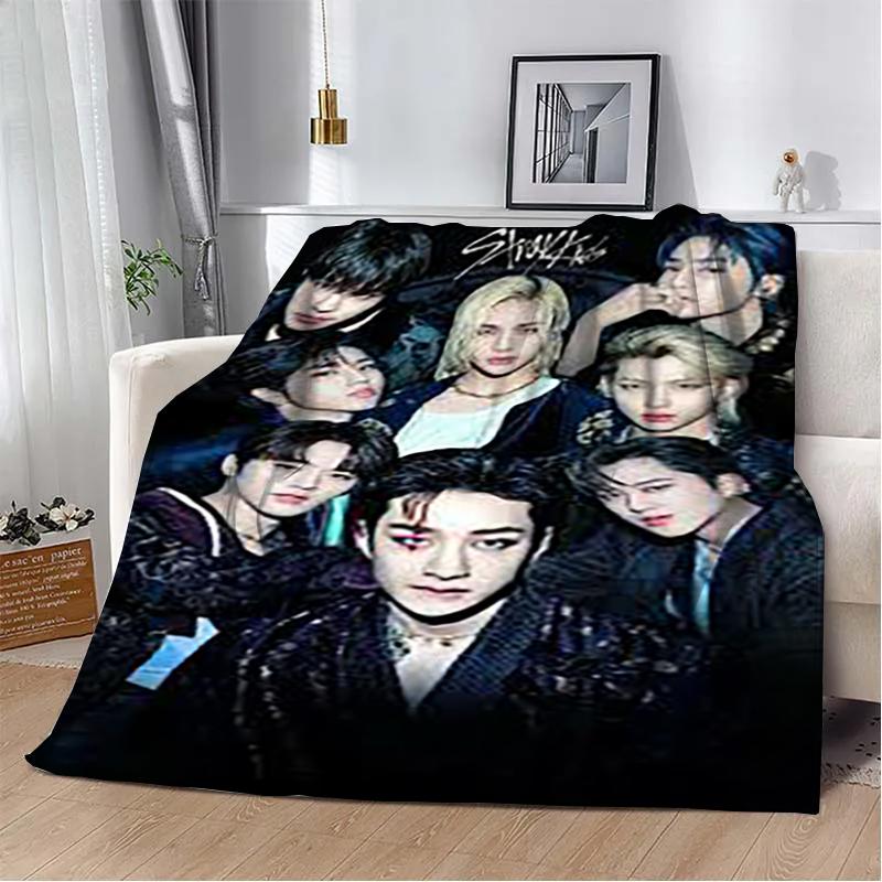 3D KPOP S-Stray-K-Kids Плед Плед для пикника Теплые фланелевые пледы Покрывала для дивана кровати Домашние Постельное белье Подарки на день рождения