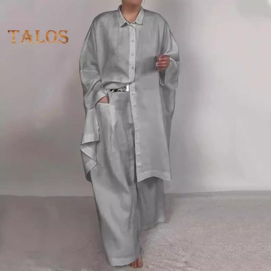 2 шт./компл., осенне-весенняя женская рубашка и брюки, комплект, блузка на пуговицах с длинными рукавами и лацканами с нагрудным карманом, эластичные брюки на талии, OL для поездок на работу, спорт