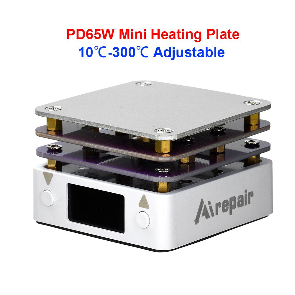 PD65W 20V Mini Heating Plate Adjustable Temperature Preheater Rework Station Type C Interface For DIY PCB Soldering Disassembly