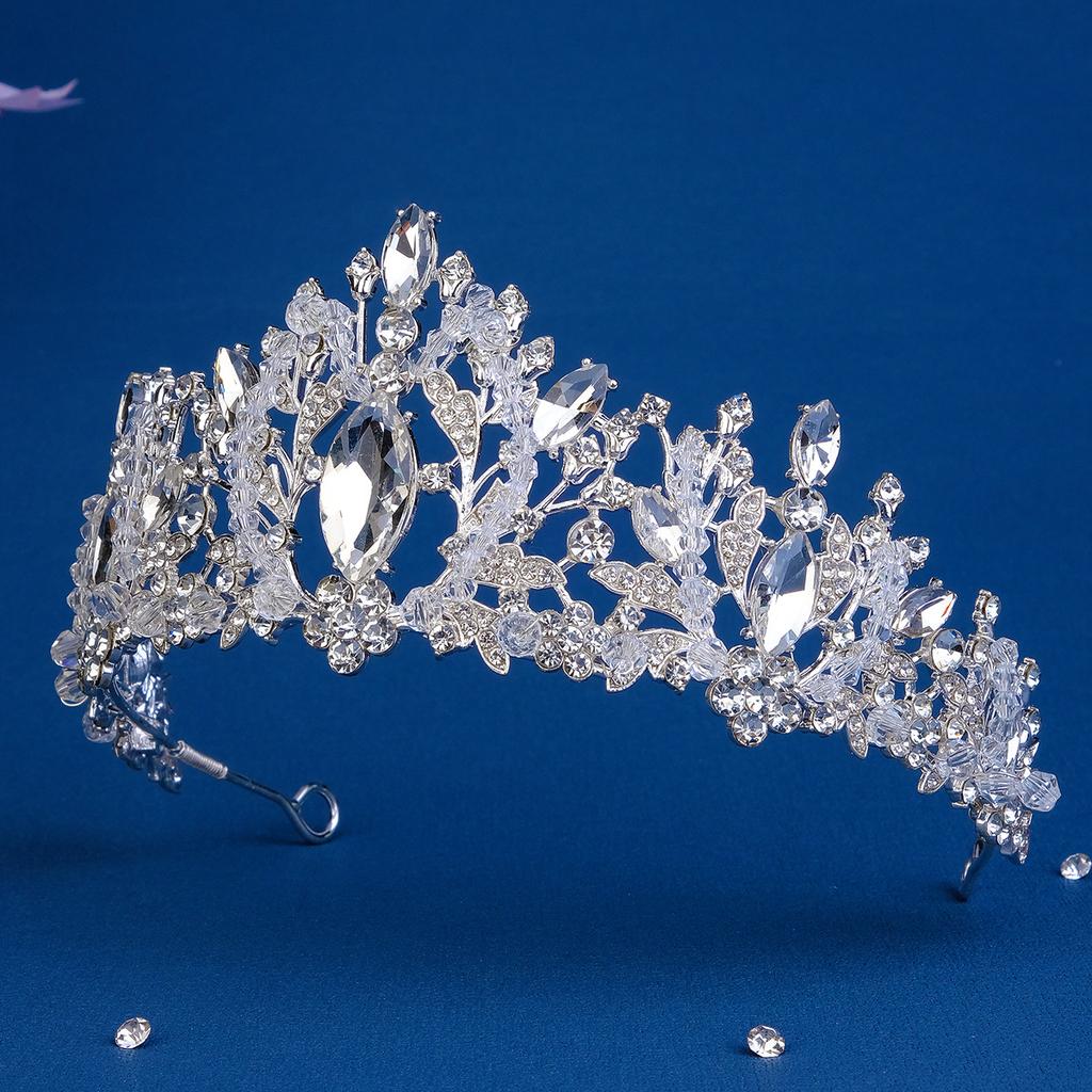Универсальная фата невесты, аксессуар для волос, легкая роскошная ниша, хрустальная корона ручной работы, для банкета, вечеринки, универсальная корона со стразами