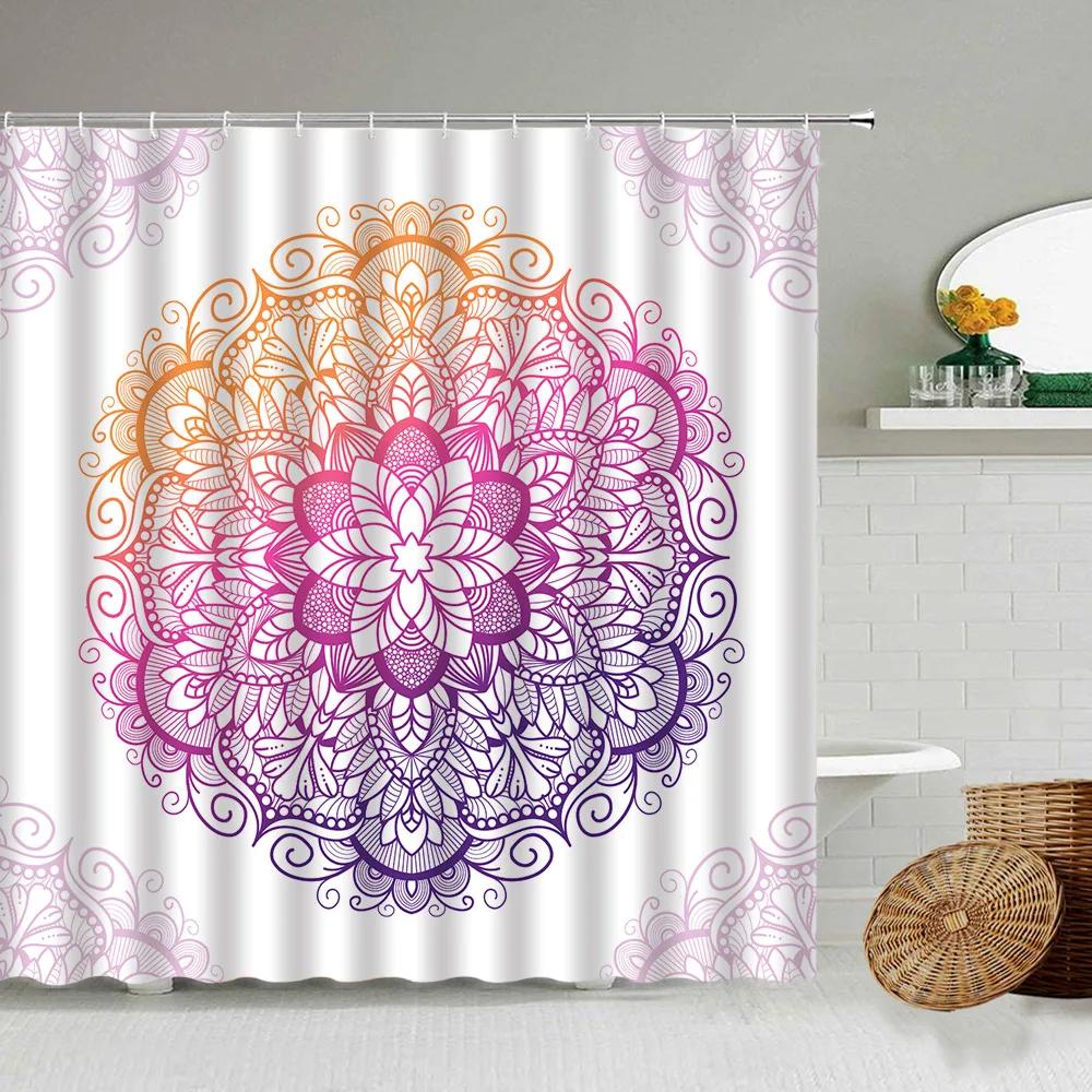 Cartoon Hand-Painted Animal Shower Curtain, Cat, Bird, Rabbit, Plant, Flower, Child Bathroom Decor With Hook