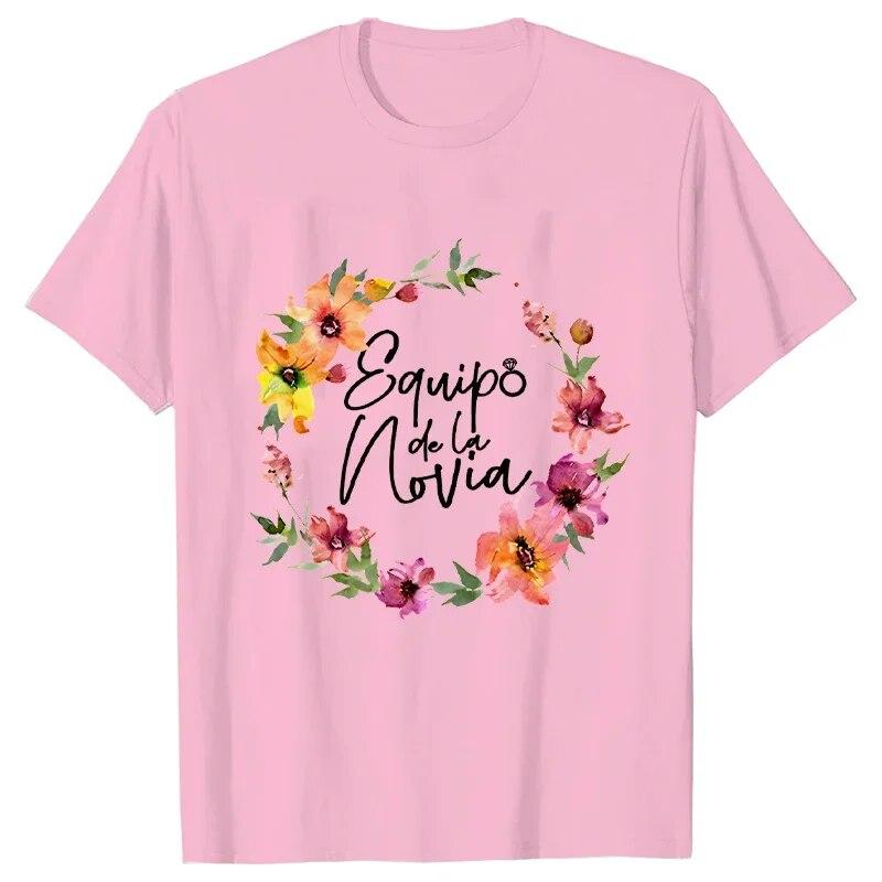 Французская футболка Evjf для испанского свадебного душа, футболка для невесты, футболка с цветочным принтом, девичник, друзья, женская одежда для девичника