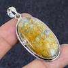 Fossil Coral Gemstone Handmade 925 Sterling Silver Jewelry Pendant 2.29" s7f60