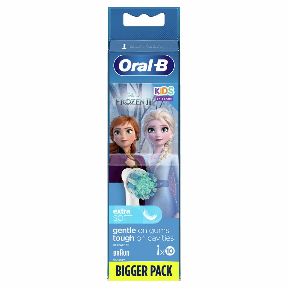 Braun Oral-B Soft Toothbrush Replacement Brush Set for Kids, Frozen Design, 10-Pack (EB10S-10) [Parallel Import]
