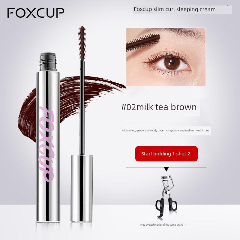 Foxcup Slim and Curly Mascara, Natural and Long-Lasting Eyelash Primer, Black Brown 6g