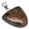 Pendant Rainforest Jasper Gemstone Handmade Silver Jewelry 1.75"