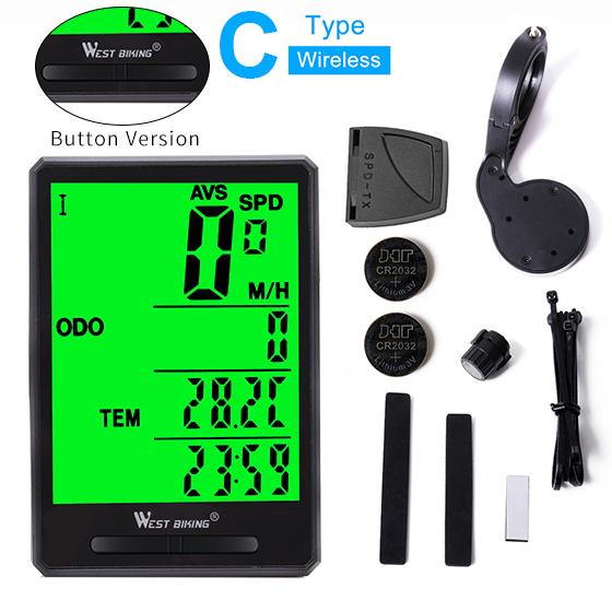 WEST BIKING 2.8" Bicycle Computer Professional Wireless Wired Odometer Speedometer Rainproof Stopwatch Bicycle Cycling Computer2