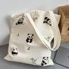 Panda Canvas Bag: Trendy One-Shoulder Travel & Shopping Bag for College Students