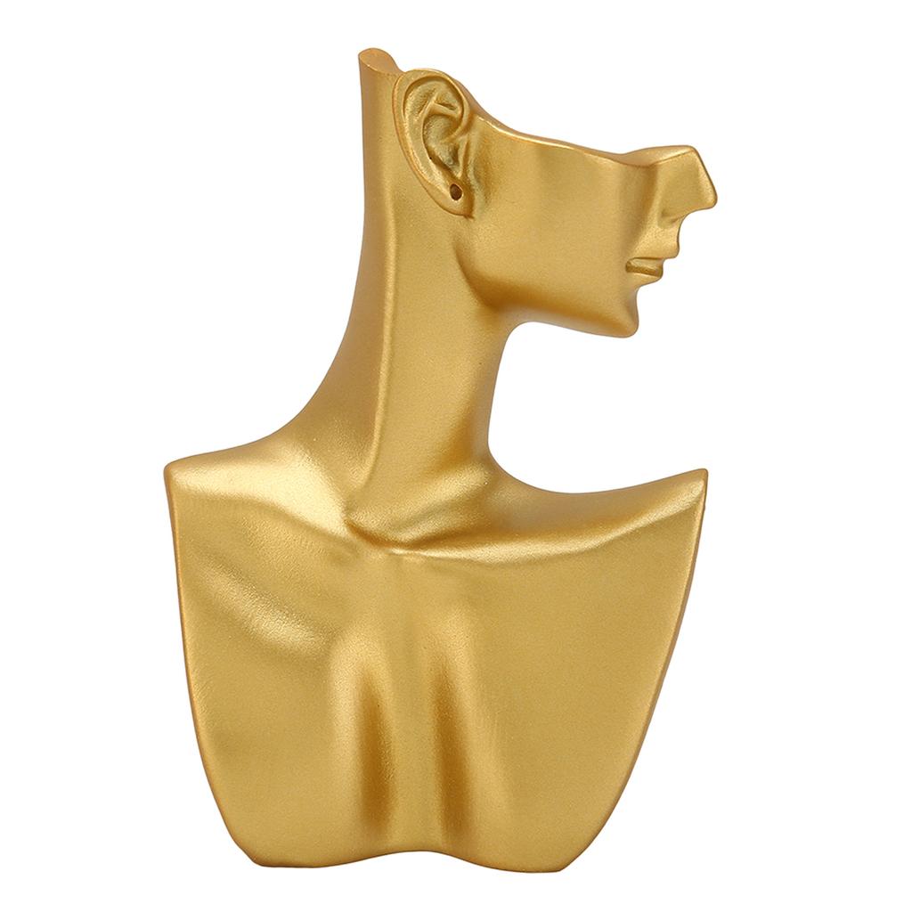Golden Jewelry Display Bust Resin Elegant Necklace Earrings Display Mannequin Stand for Jewelry