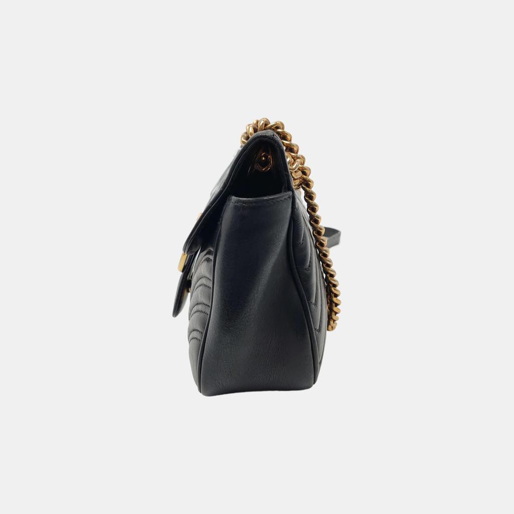 [Pre-Owned] Gucci GG Marmont Small Matelassé Shoulder Bag 'Black' - Fair #1RLR0IQ