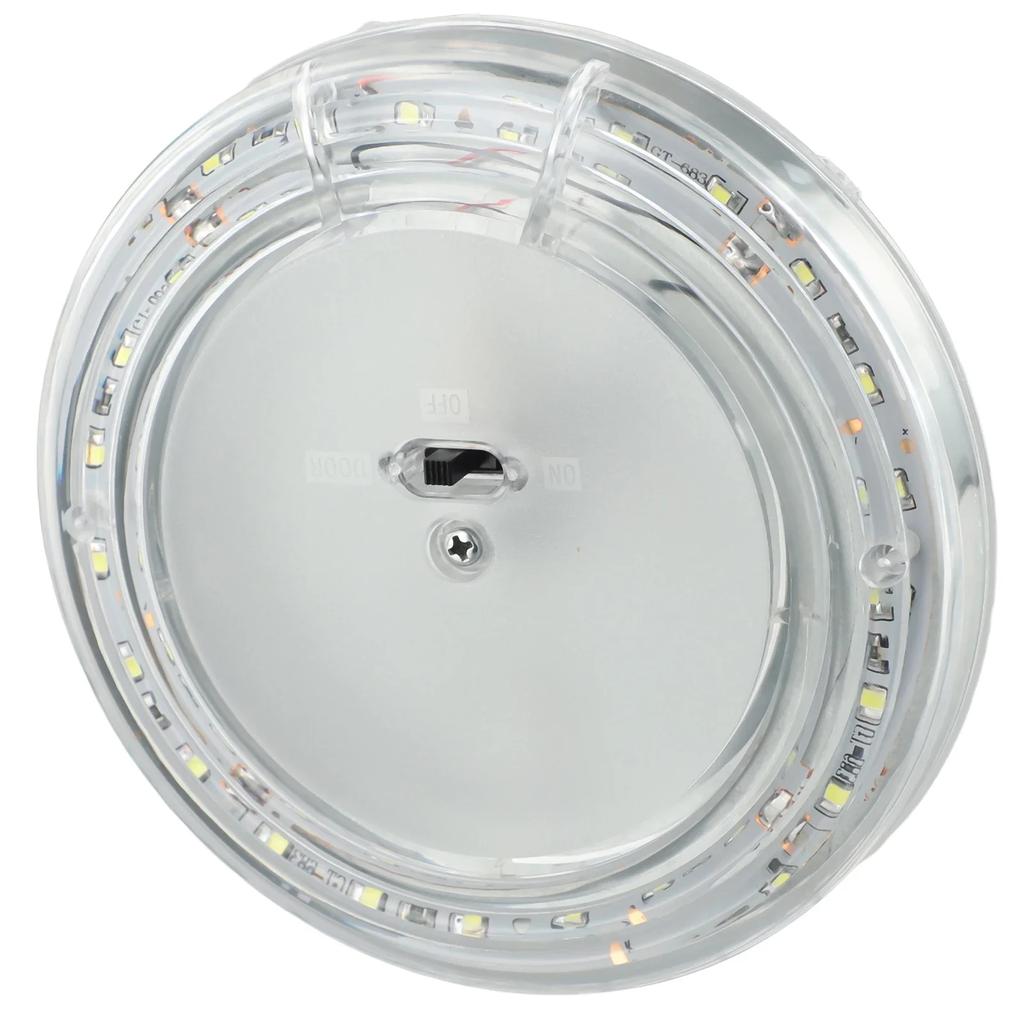 Plastic Dome White Lamp Camper Van Caravan Dome White Lamp Roof Ceiling Interior Light 24LED White Light Reading Light